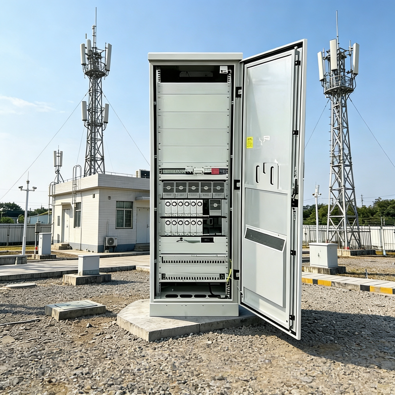 IP55 Outdoor Battery Cabinet for Solar System | Weatherproof Metal Telecom Enclosure with Cooling & Anti-Theft Design - Image 3
