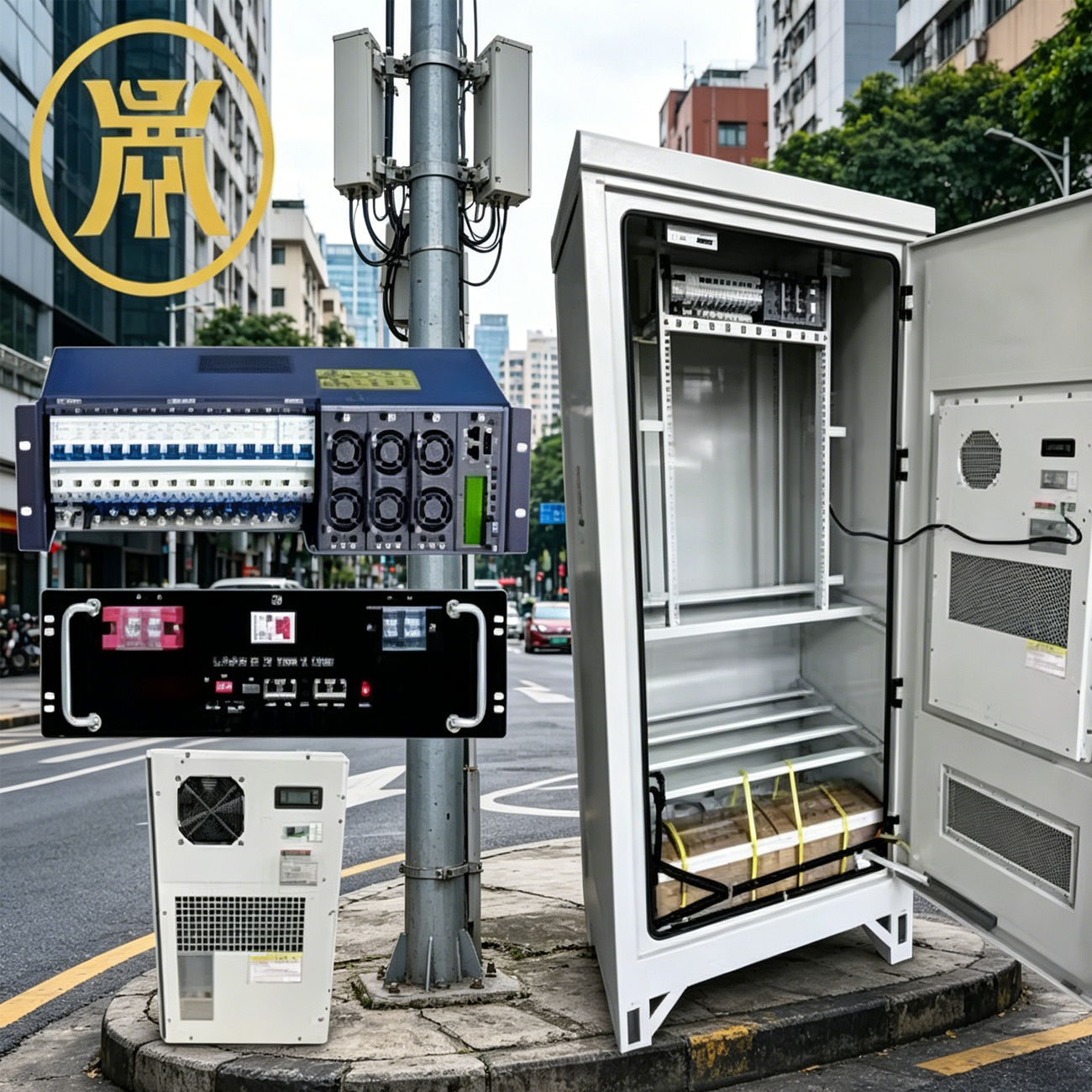 Custom IP55 Waterproof Outdoor Power Distribution Cabinet 19 Inch Rack 48V DC Telecom Network Power Supply Cabine