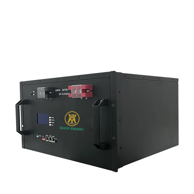 DAXIN 25.6V 300Ah LiFePO4 cabinet battery left-side view