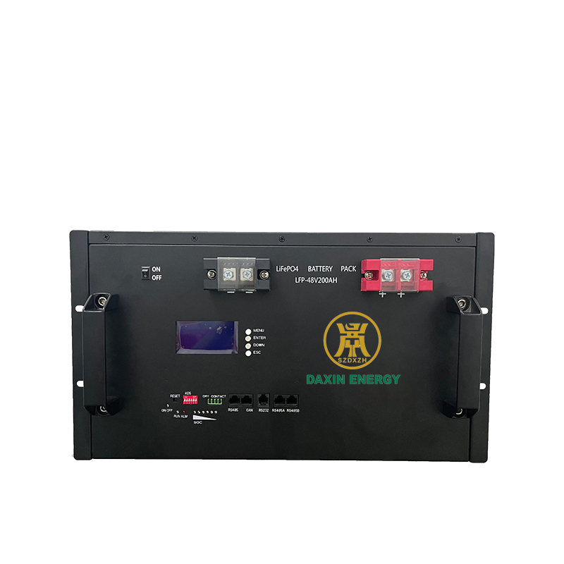 DAXIN 48V 200Ah LiFePO4 battery front panel and connections