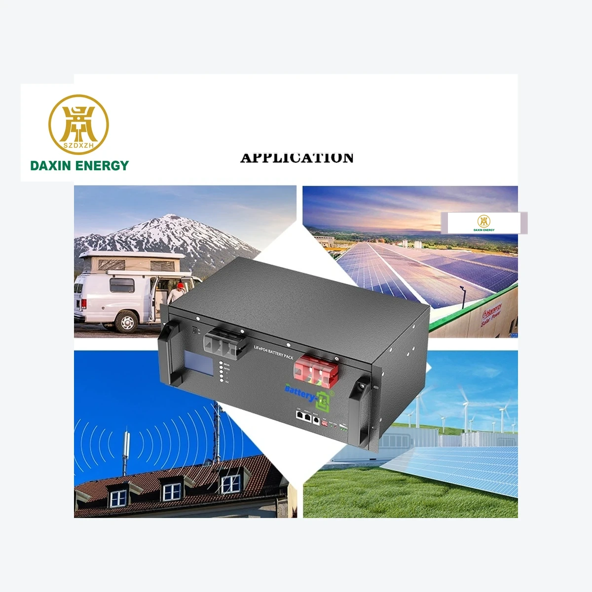 DAXIN 25.6V100AH LiFePO4 Battery Cabinet product view 6 with DAXIN ENERGY branding