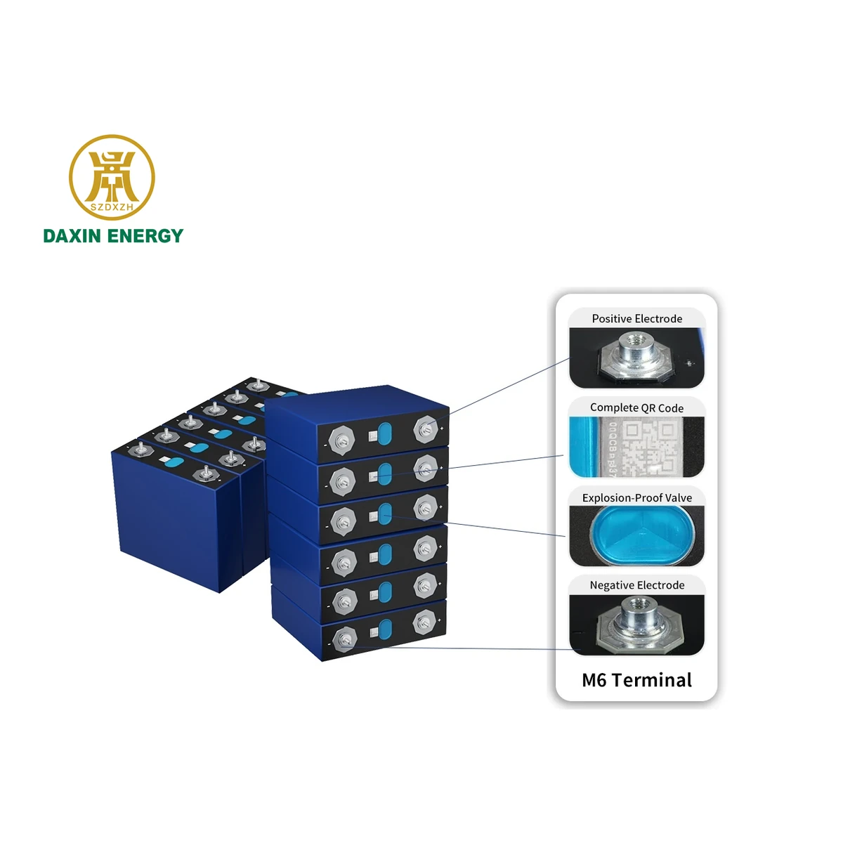 DAXIN LF100LA LiFePO4 Battery Cell - product view 2