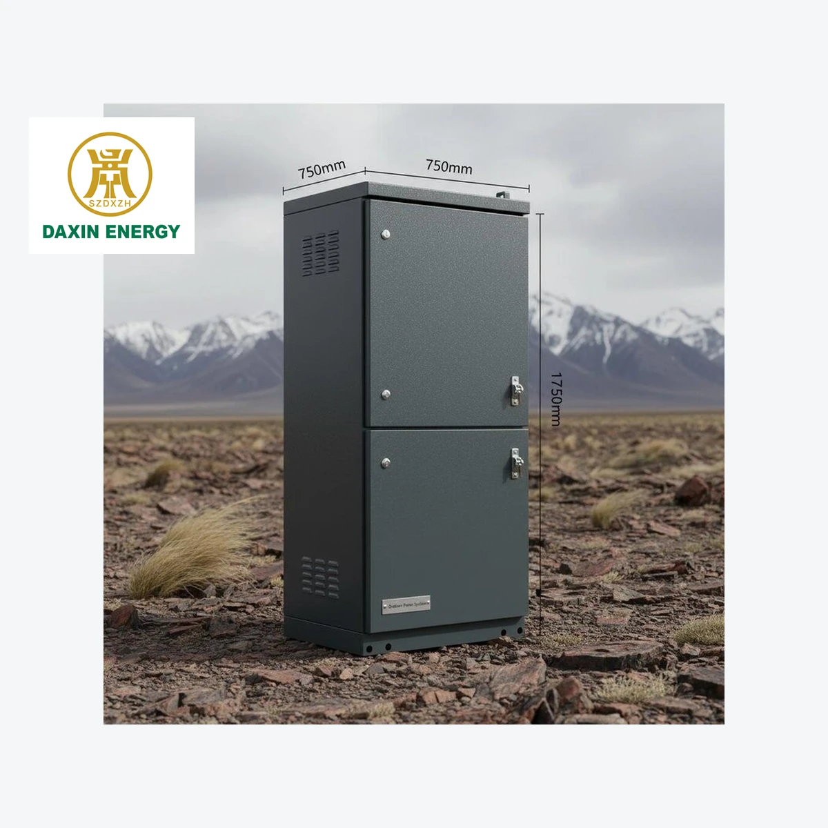 DAXIN 750×750×1750mm Powder-Coated Outdoor Power Cabinet installed configuration