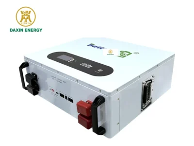 DAXIN 51,2 В, 100 А·ч — настенная батарея LiFePO4. Вид продукта № 1 с логотипом DAXIN ENERGY