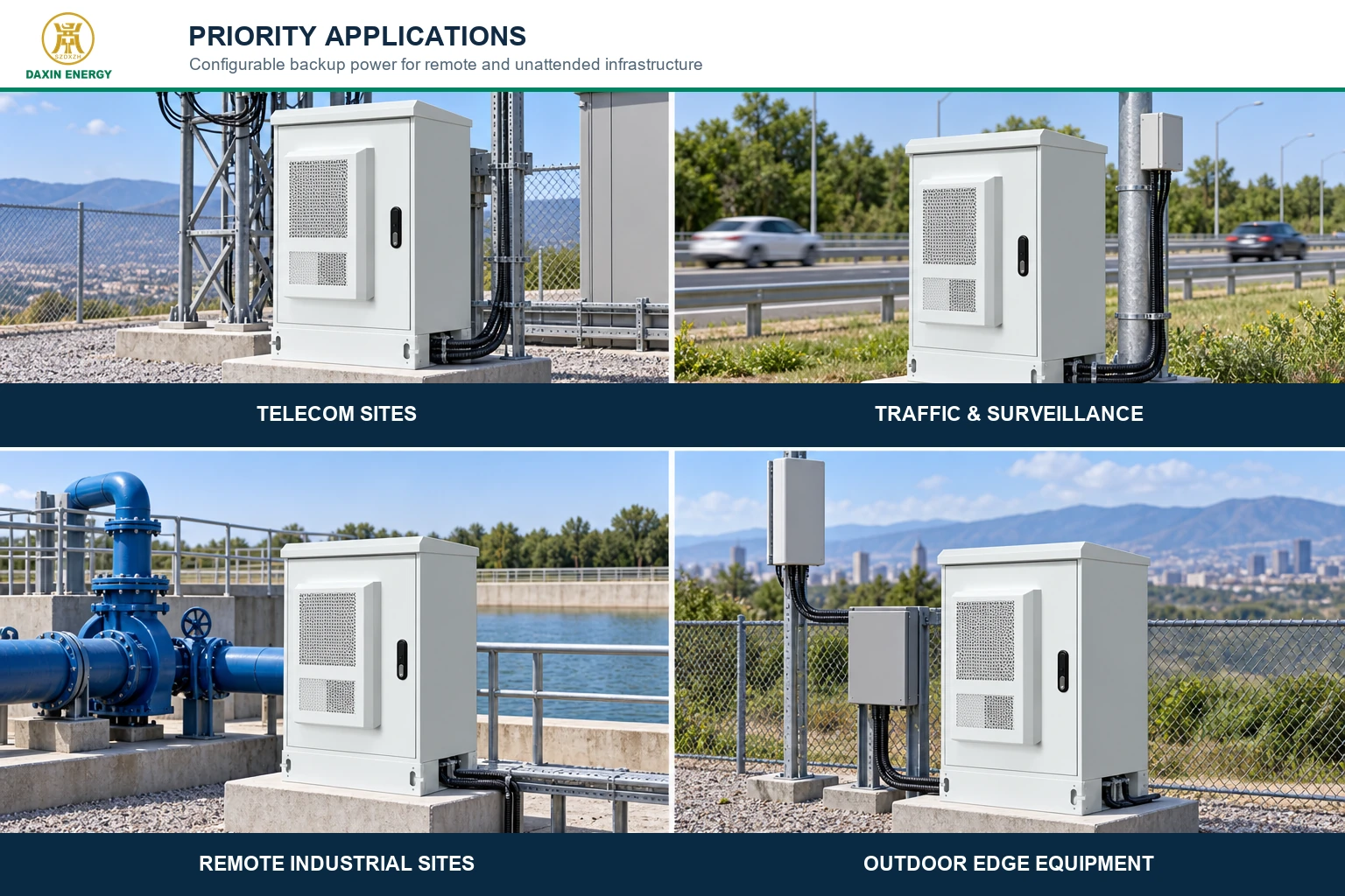 Outdoor UPS system applications for telecom traffic industry and edge equipment